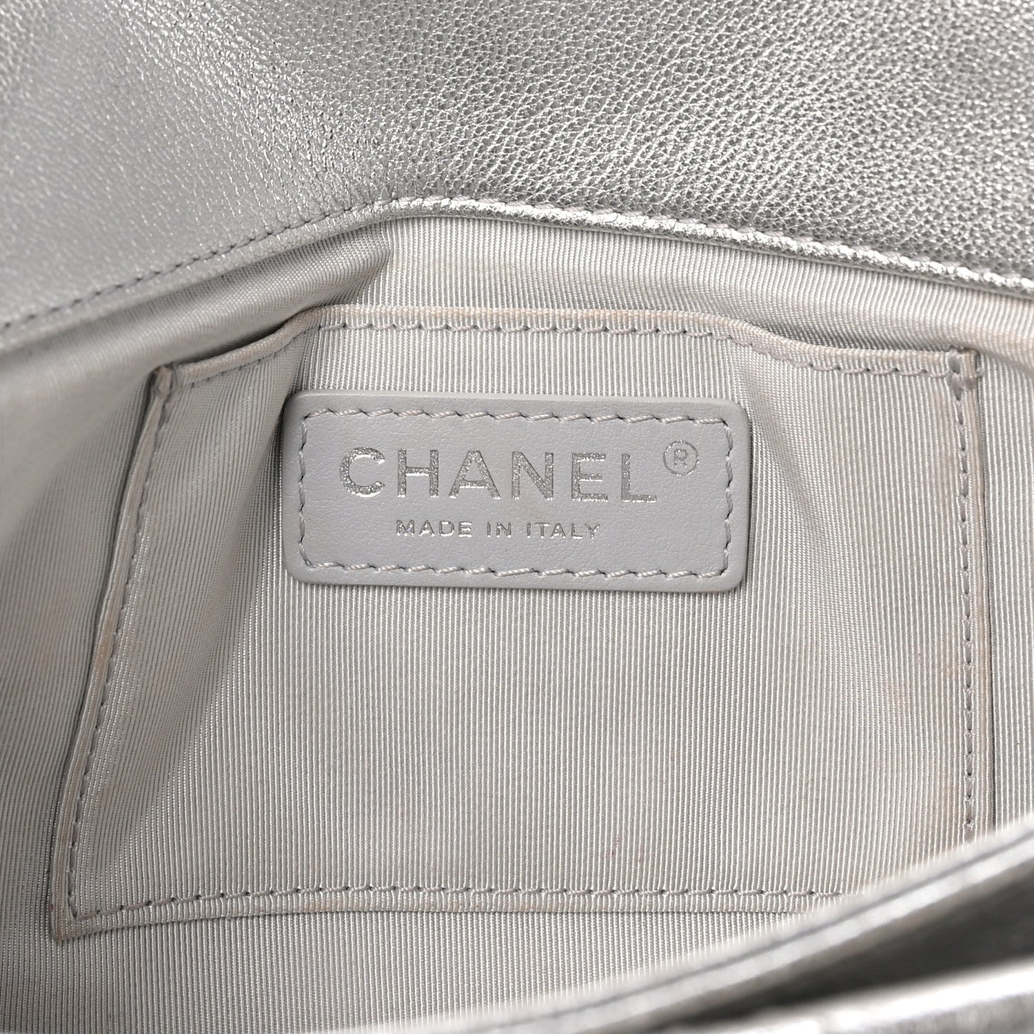 Chanel Metallic Calfskin Quilted Fold Up Again Clutch Silver 6 of 8