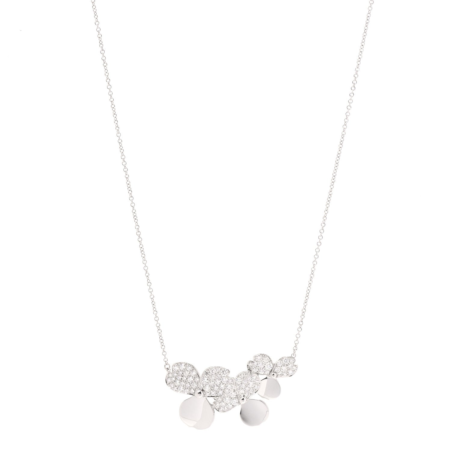Tiffany Platinum Diamond Mini Paper Flowers Cluster Pendant Necklace 1 of 6
