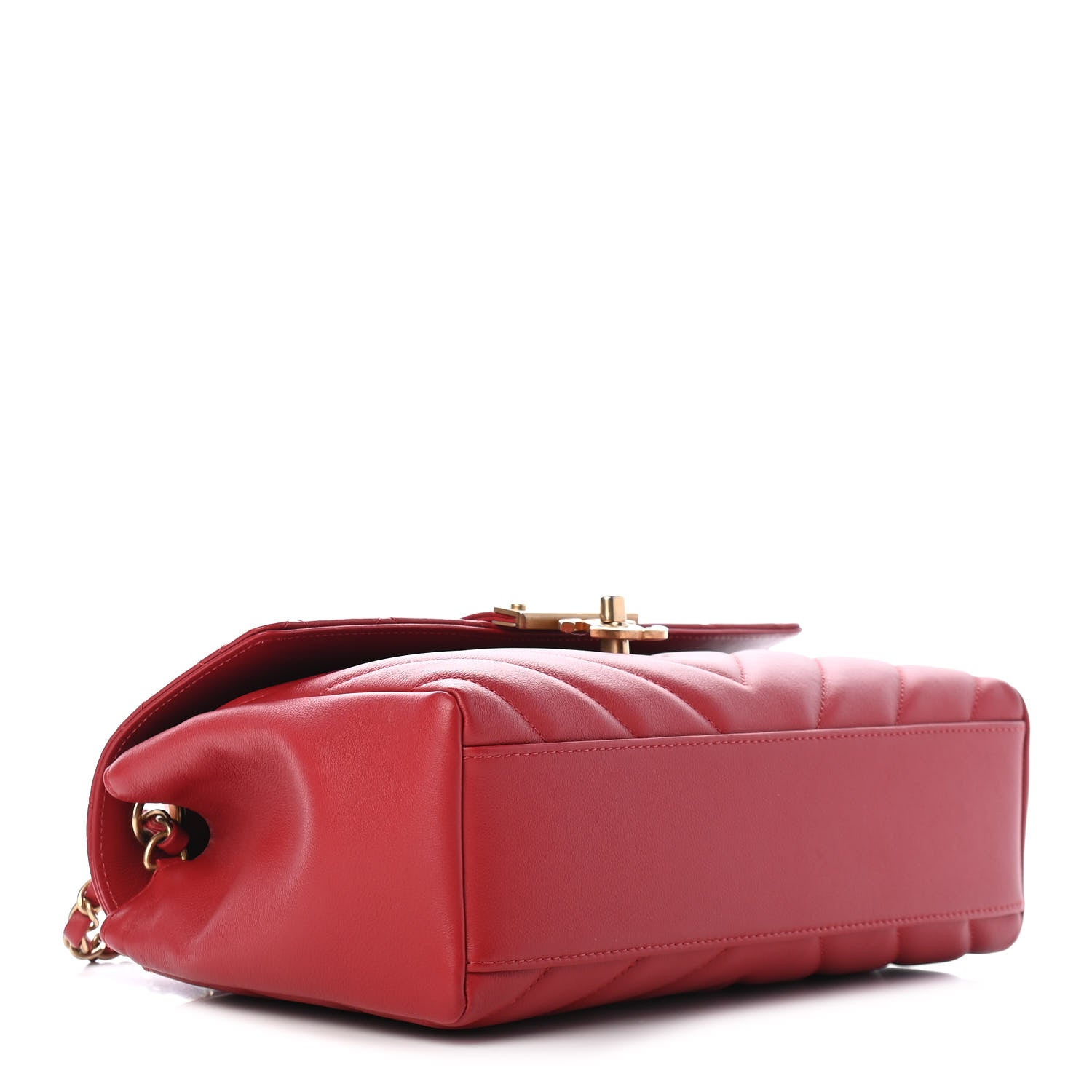 Chanel Calfskin Quilted Chevron In The City Bag Red 3 of 8