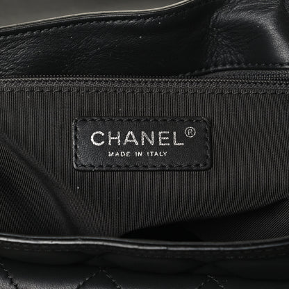 Chanel Lambskin Pony Hair Saddle Bag Black 6 of 10