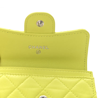 Chanel Lambskin Quilted Flap Card Holder Wallet Yellow 6 of 9