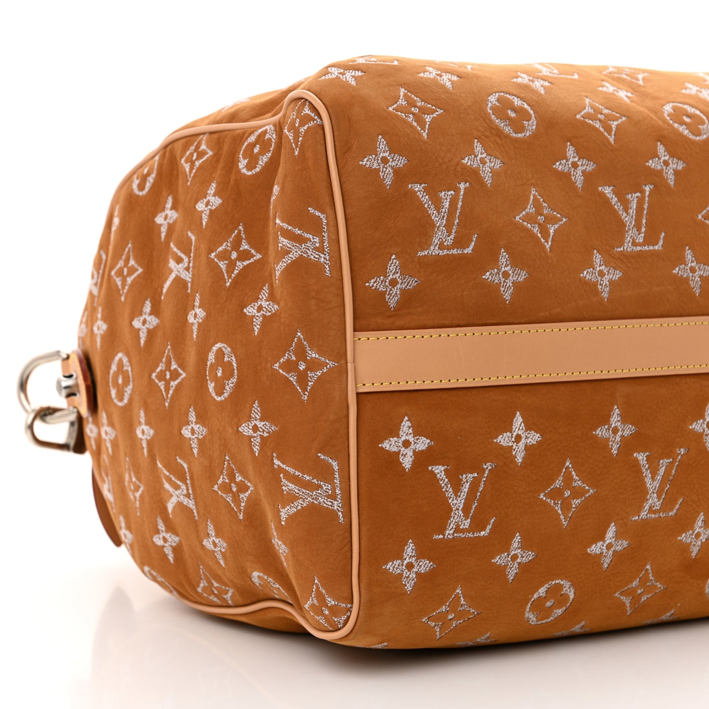 Nubuck Calf Monogram Speedy P9 Bandouliere 40 Camel