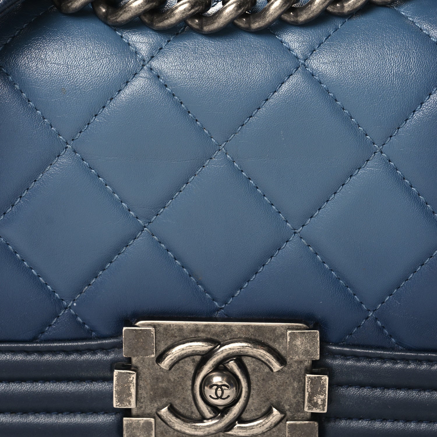 Chanel Calfskin Ombre Faded Quilted Small Boy Flap Blue 8 of 11