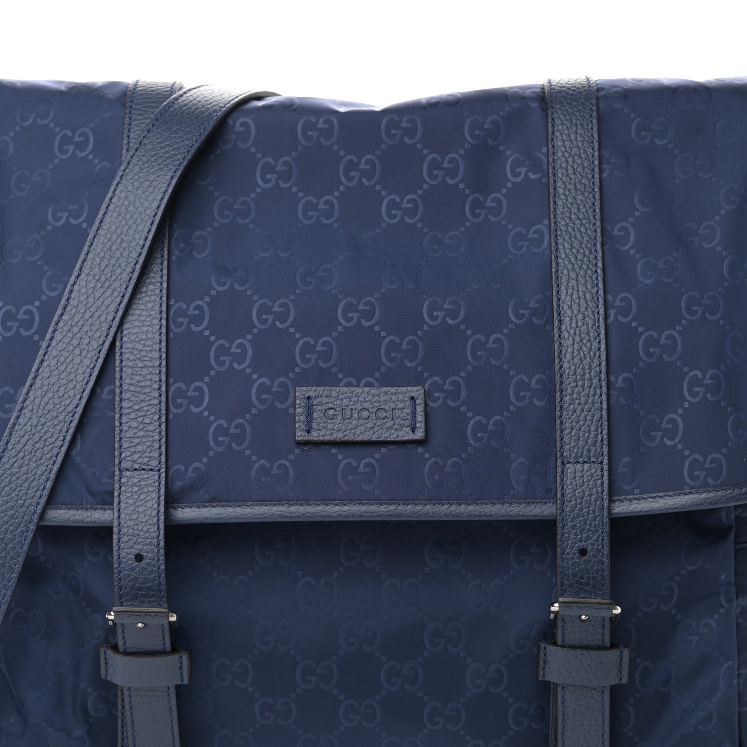 Gucci Nylon Monogram Double Buckle Flap Messenger Bag Tide 8 of 10