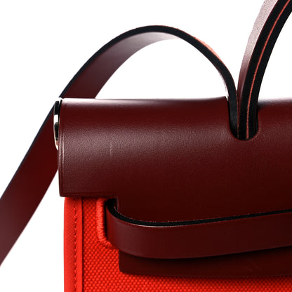Hermes Vache Hunter Toile Herbag Zip 31 PM Capucine Rouge H 11 of 14