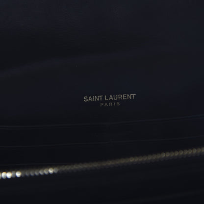 Saint Laurent Lambskin Matelasse Monogram Vicky Chain Wallet Black 8 of 10