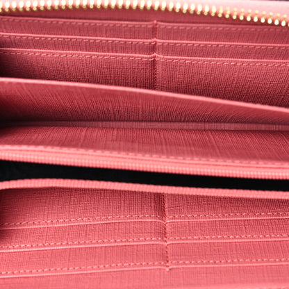 Gucci GG Supreme Monogram Embroidered Face Zip Around Wallet Pink 5 of 8