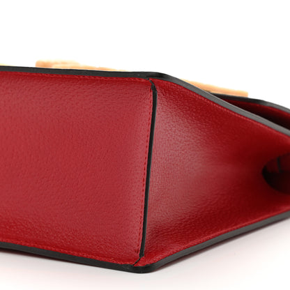 Gucci Calfskin Bamboo Web Medium Falena Moth Top Handle Bag Hibiscus Red 11 of 12
