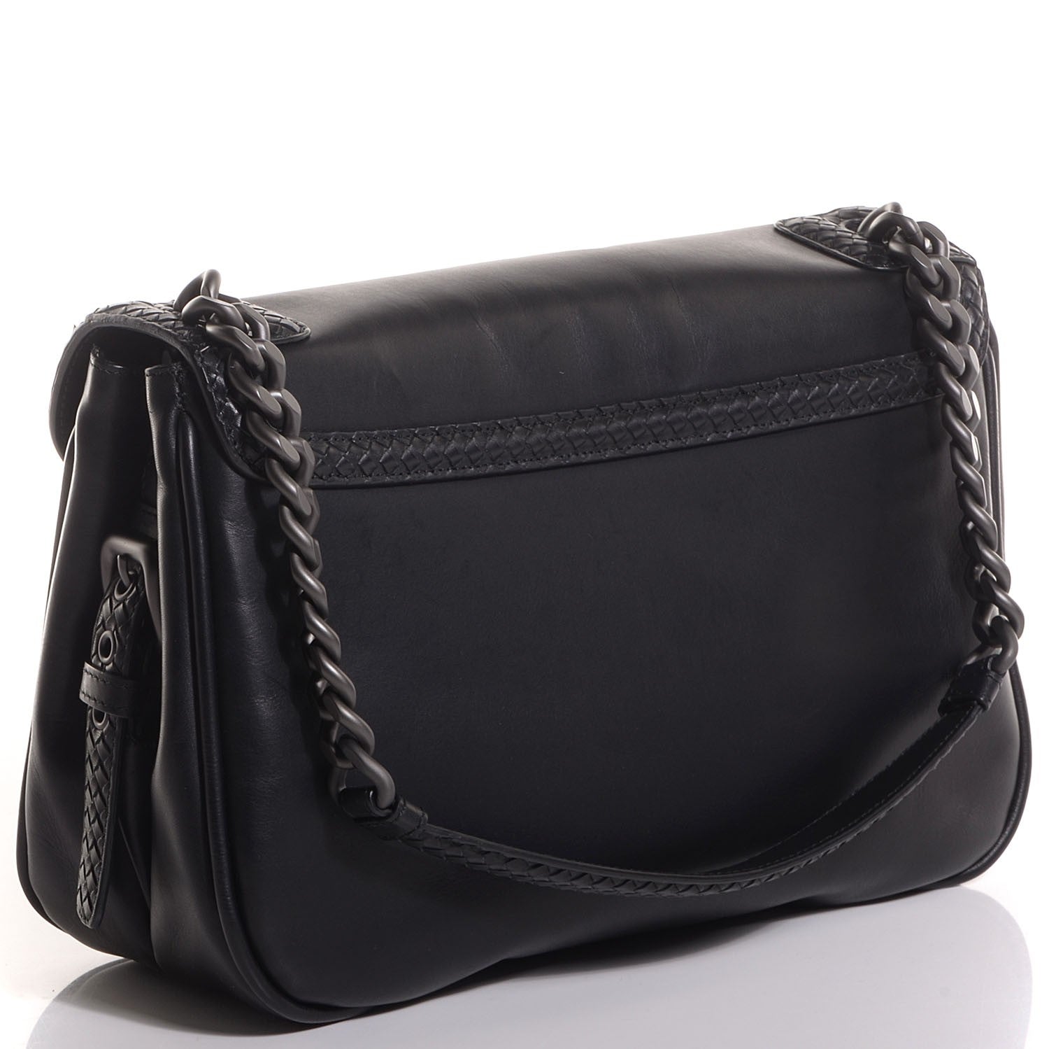Bottega Veneta New Calf Micro Intreccio Riatto Bag Nero Black 3 of 8