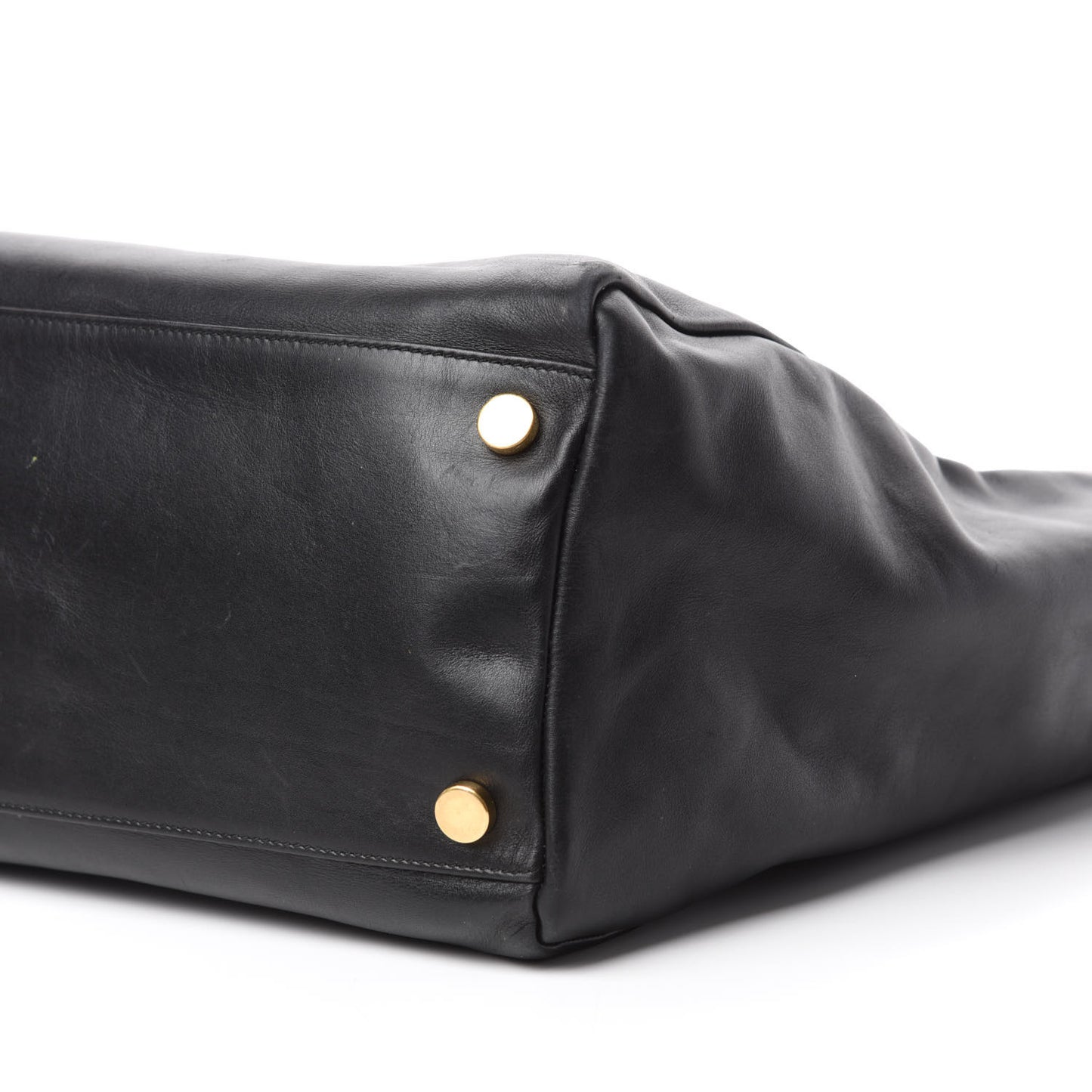 Calfskin Suede Reversible East West Shopper Tote Black