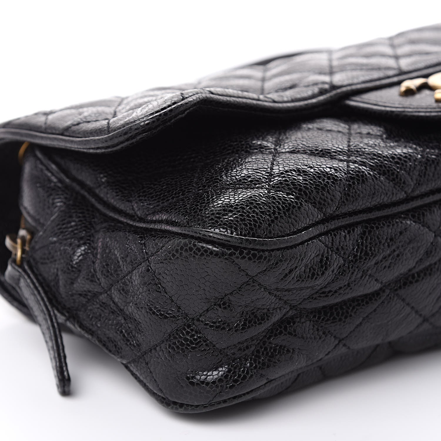 Chanel Crumpled Grained Calfskin Quilted Small Shiva Flap Black 8 of 10