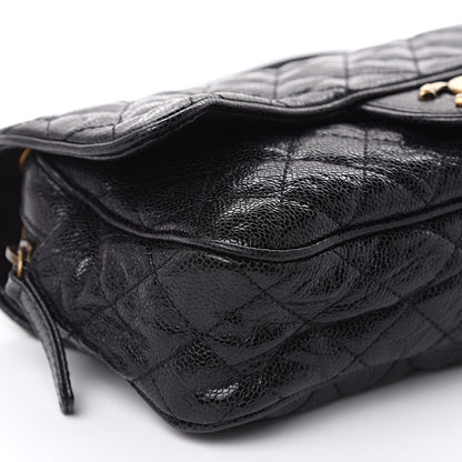 Chanel Crumpled Grained Calfskin Quilted Small Shiva Flap Black 8 of 10