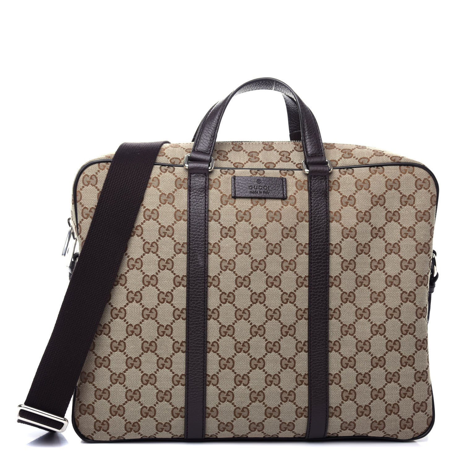 Gucci Monogram Briefcase Dark Brown 1 of 11