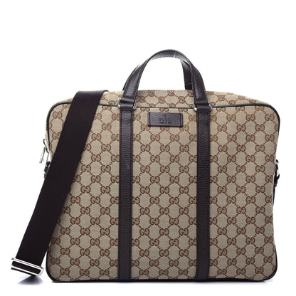 Gucci Monogram Briefcase Dark Brown 1 of 11