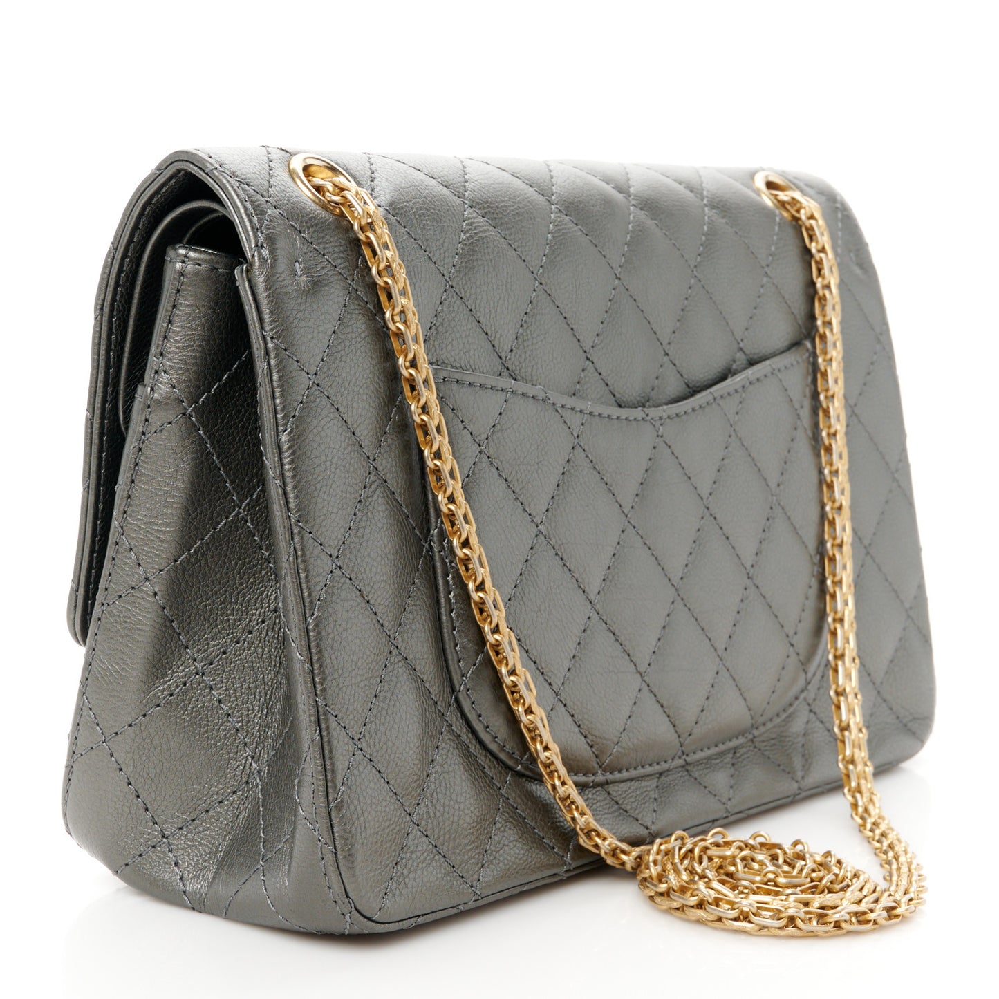 Metallic Calfskin Quilted 2.55 Reissue 226 Flap Charcoal