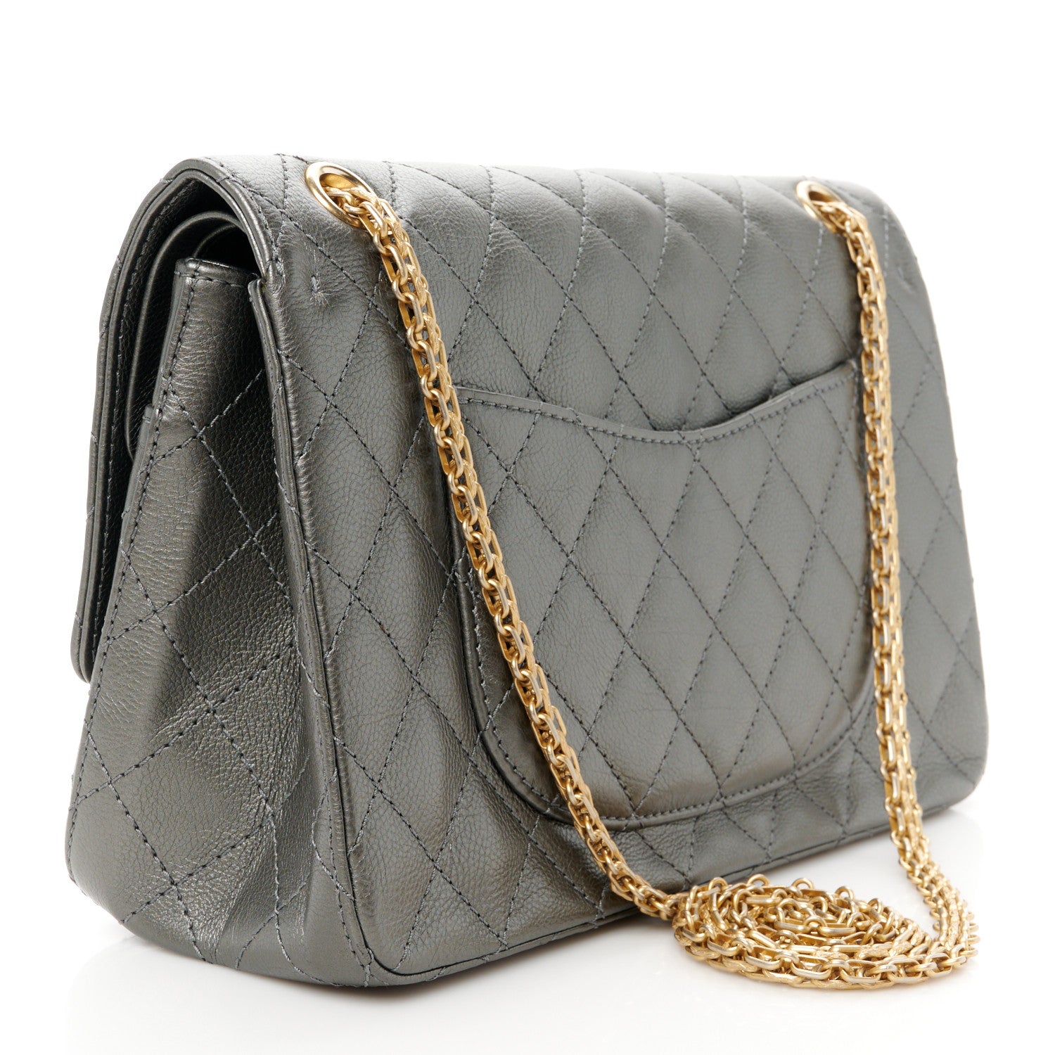 Chanel Metallic Calfskin Quilted 2.55 Reissue 226 Flap Charcoal 3 of 12