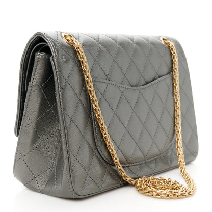 Chanel Metallic Calfskin Quilted 2.55 Reissue 226 Flap Charcoal 3 of 12