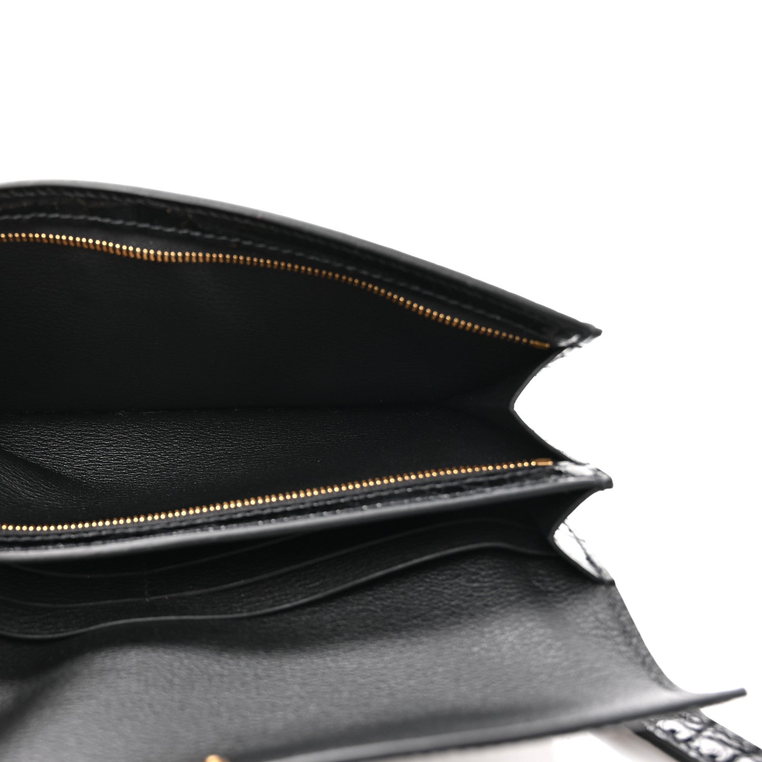 Hermes Shiny Alligator Kelly Pocket Long Wallet Black 6 of 9