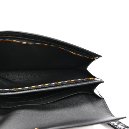 Hermes Shiny Alligator Kelly Pocket Long Wallet Black 6 of 9