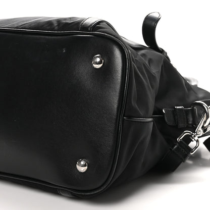 Prada Tessuto Nylon Calfskin Dome Satchel Black 9 of 11