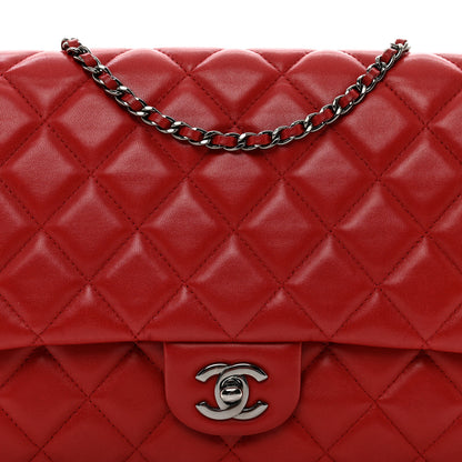 Chanel Lambskin Quilted Clutch with Chain Flap Red 8 of 12