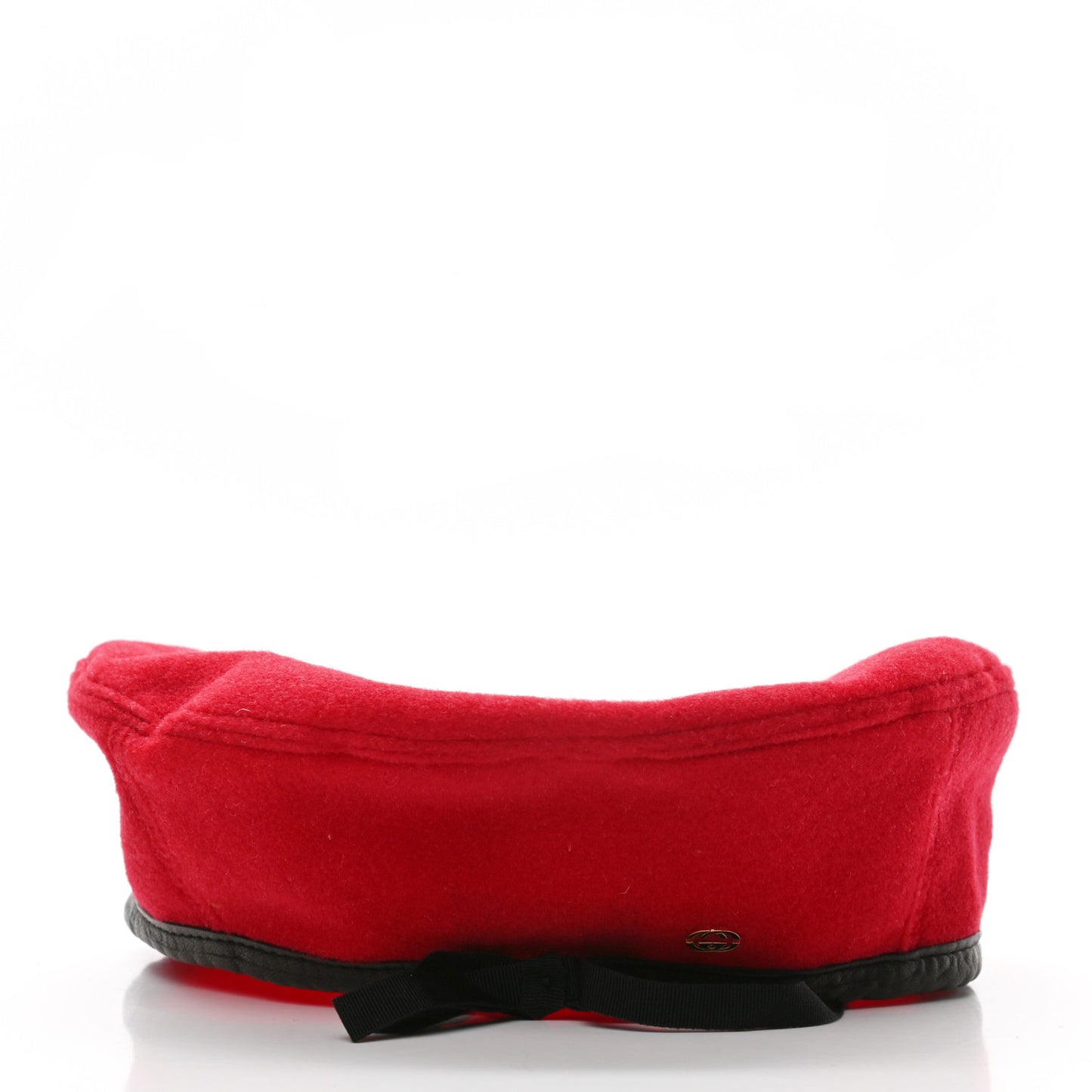Felt Embroidered GG Patch Beret Hat Red