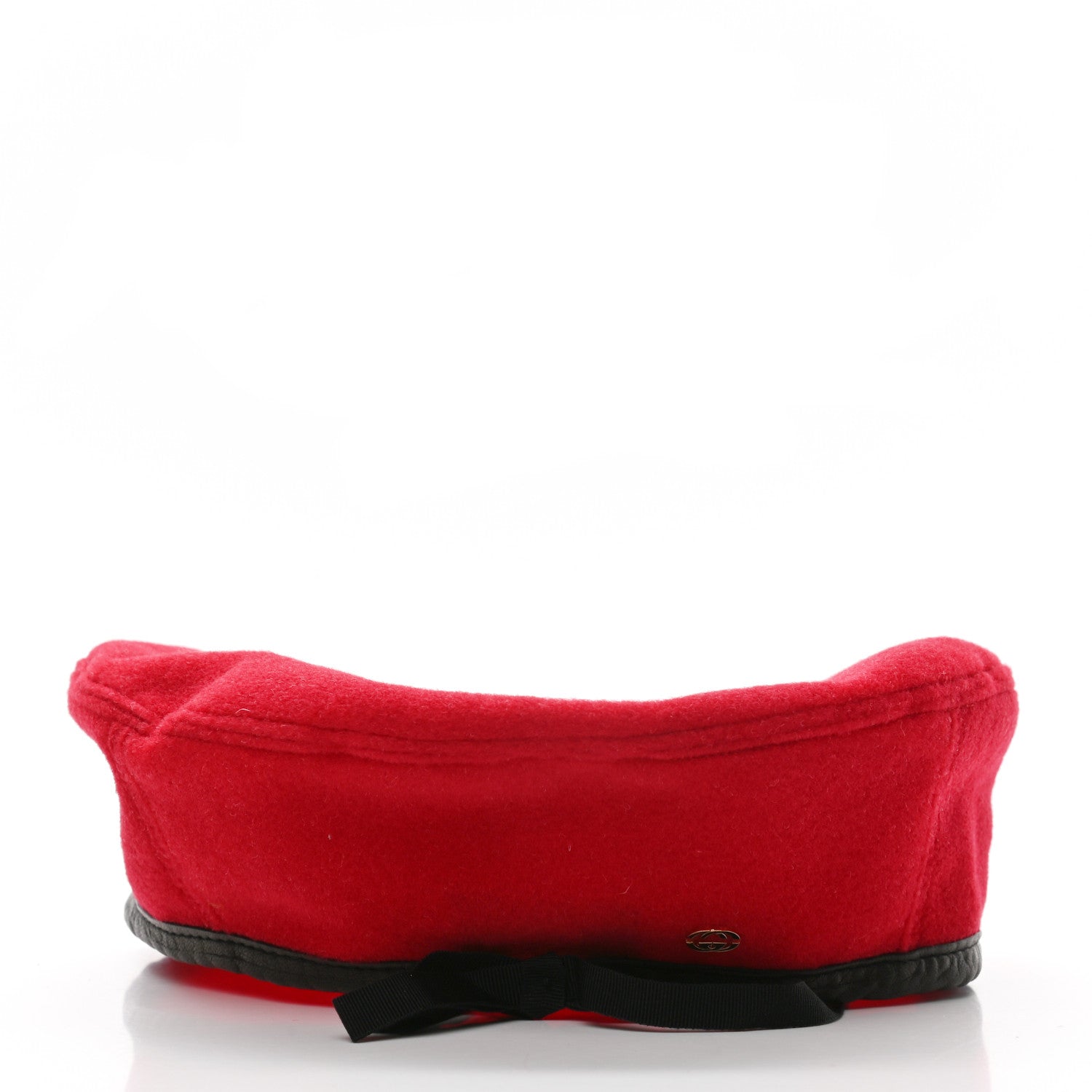 Gucci Felt Embroidered GG Patch Beret Hat Red 4 of 6