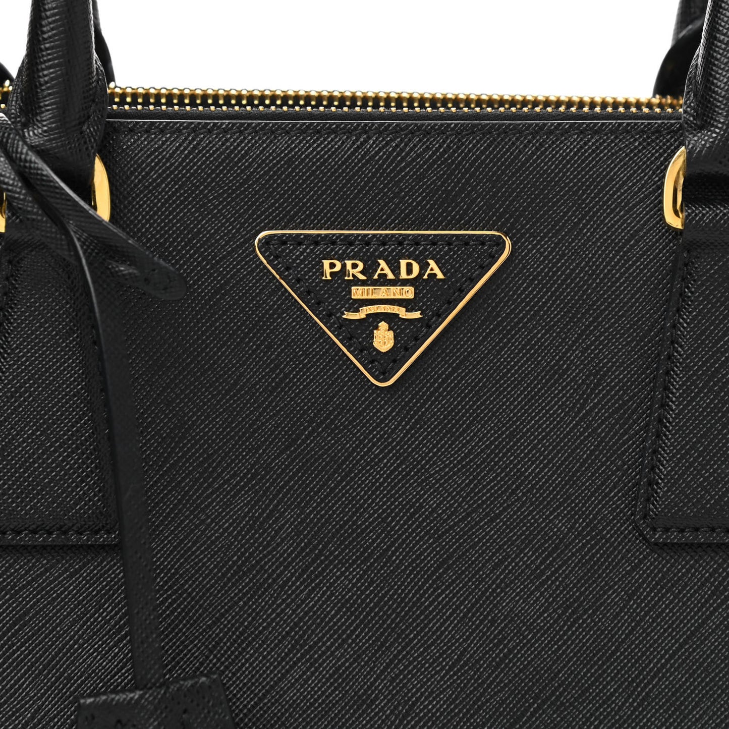 Saffiano Small Galleria Double Zip Tote Black