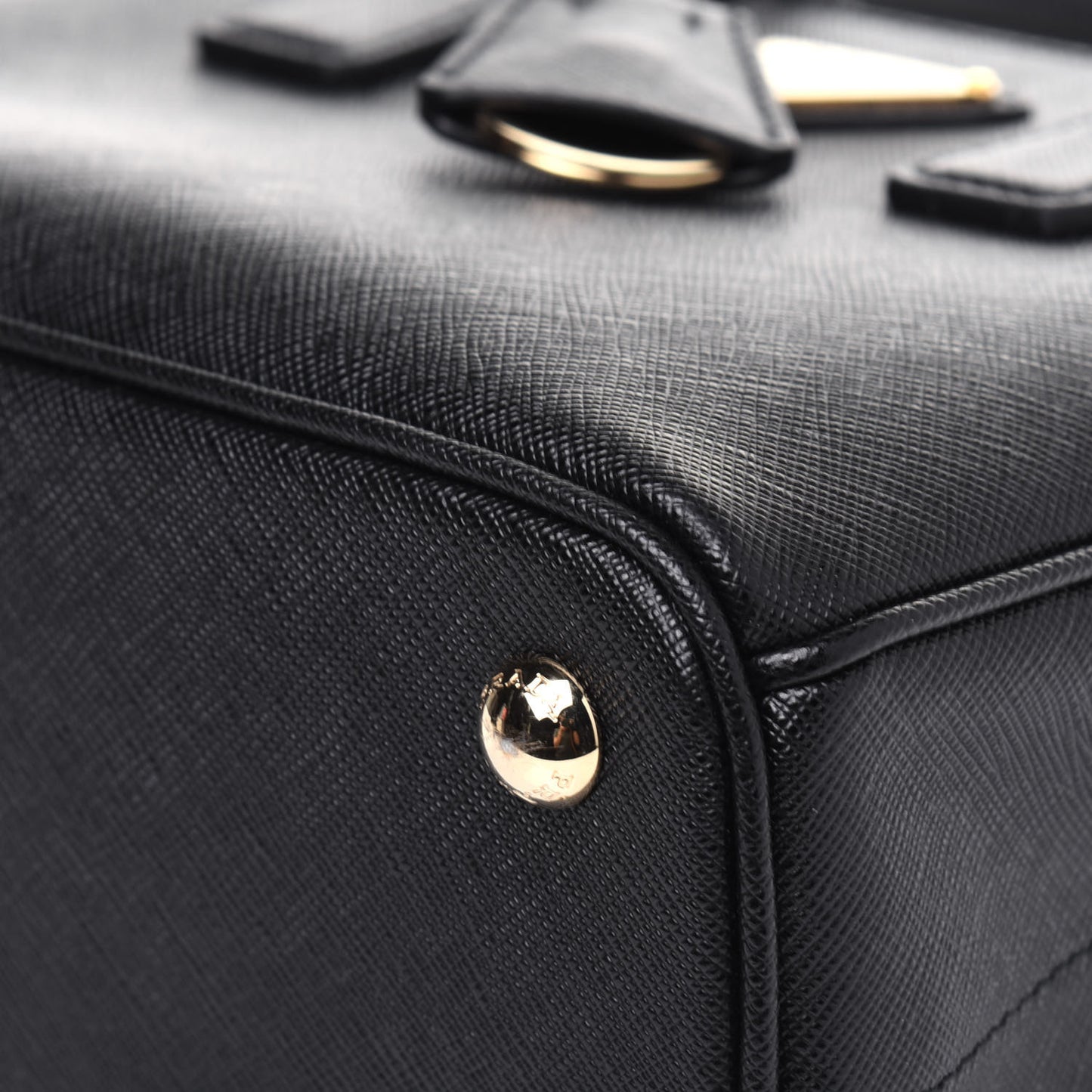 Saffiano Lux Micro Galleria Shoulder Bag Black
