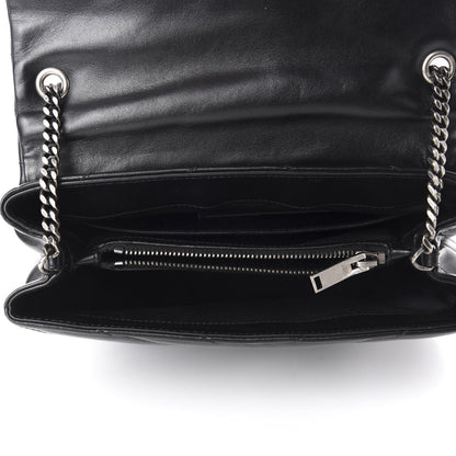 Saint Laurent Calfskin Y Quilted Monogram Small Charm Loulou Chain Satchel Black 5 of 11