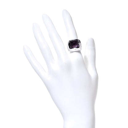 Bulgari 18K White Gold Amethyst Piramide Ring 49 4.75 2 of 6