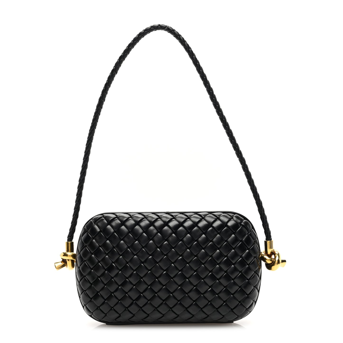 Calfskin Intrecciato Knot On Strap Black