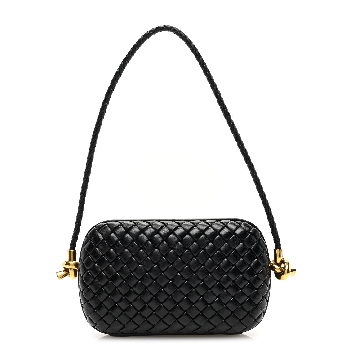 Bottega Veneta Calfskin Intrecciato Knot On Strap Black 1 of 9