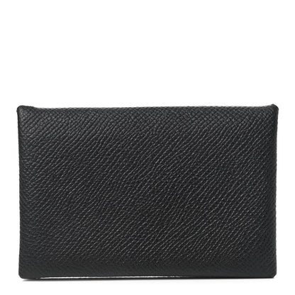 Hermes Epsom Calvi Card Case Black 1 of 8