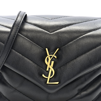 Saint Laurent Calfskin Y Quilted Monogram Toy Loulou Crossbody Bag Black 7 of 9