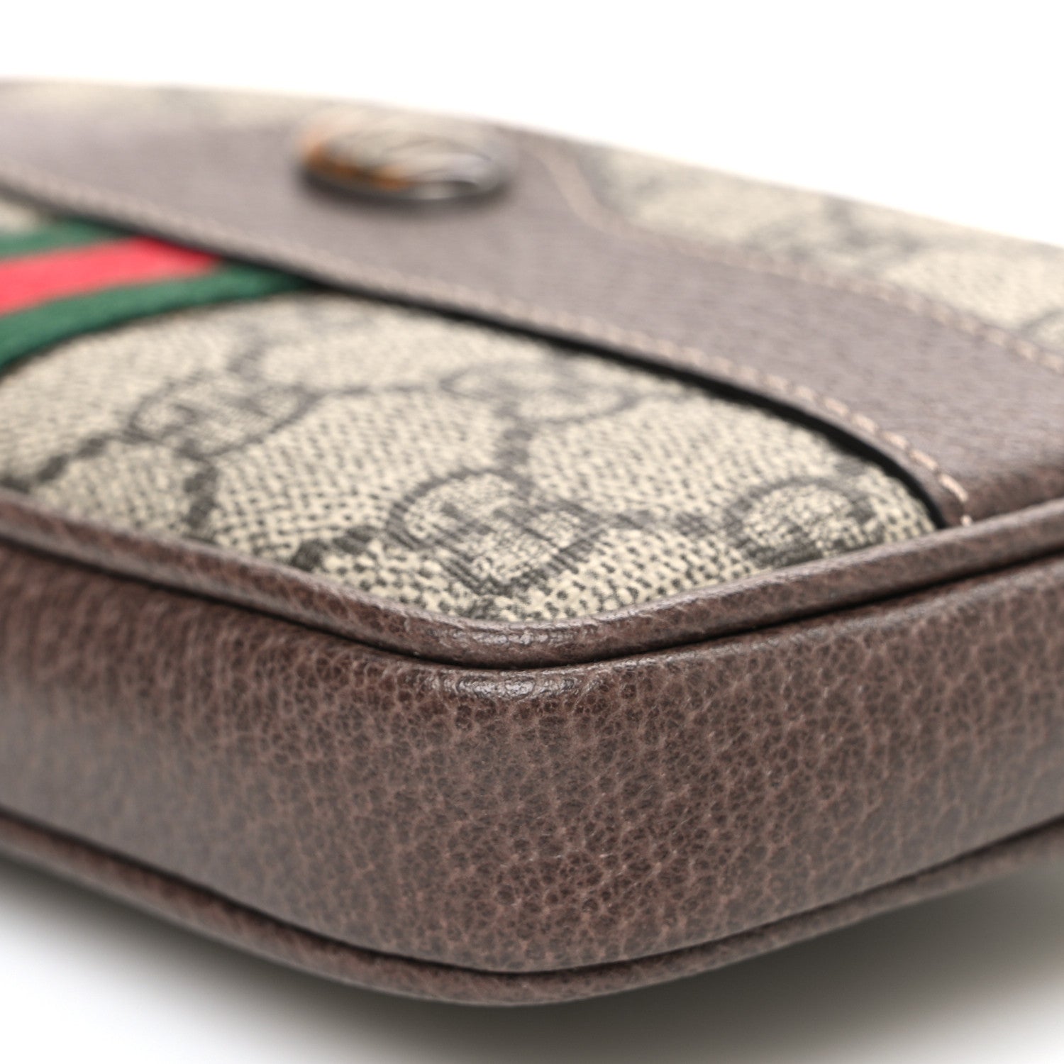 Gucci GG Supreme Monogram Web Ophidia Belted iPhone Case 105 42 Dark Brown 10 of 11