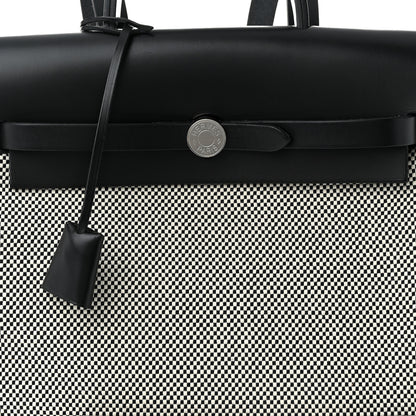Hermes Criss Viking Vache Hunter Herbag a Dos Zip Retourne Backpack Ecru Black 9 of 11
