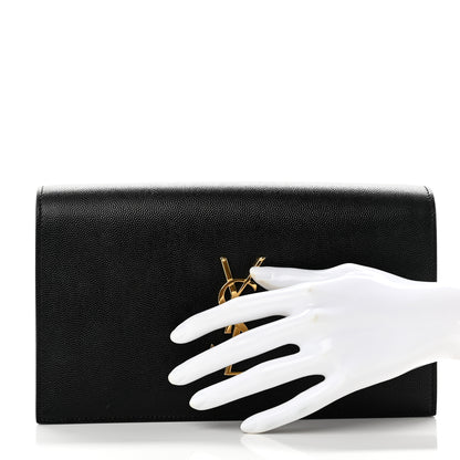 Saint Laurent Grain De Poudre Classic Monogram Kate Clutch Black 2 of 6