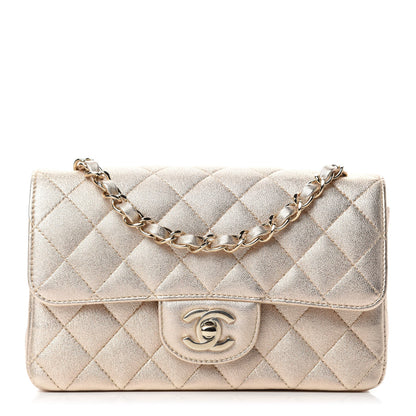 Chanel Metallic Lambskin Quilted Mini Rectangular Flap Gold 1 of 11