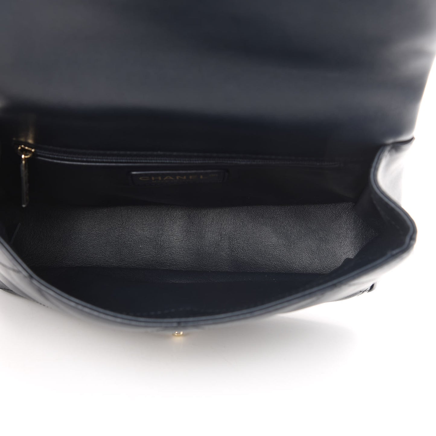 Lambskin Quilted Small Easy Carry Flap Navy