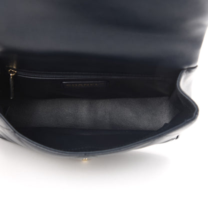 Chanel Lambskin Quilted Small Easy Carry Flap Navy 5 of 11