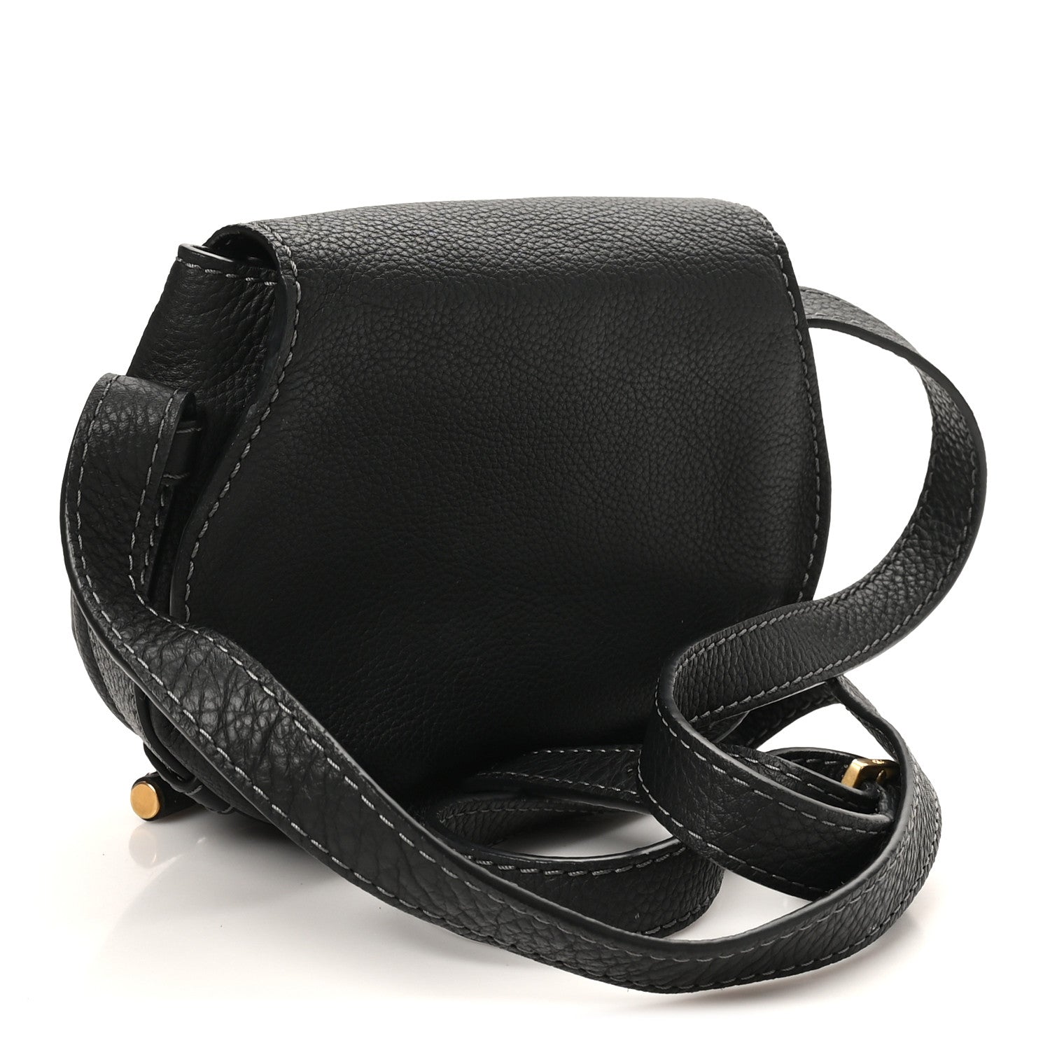 Chloe Grained Calfskin Small Marcie Saddle Bag Black 3 of 9