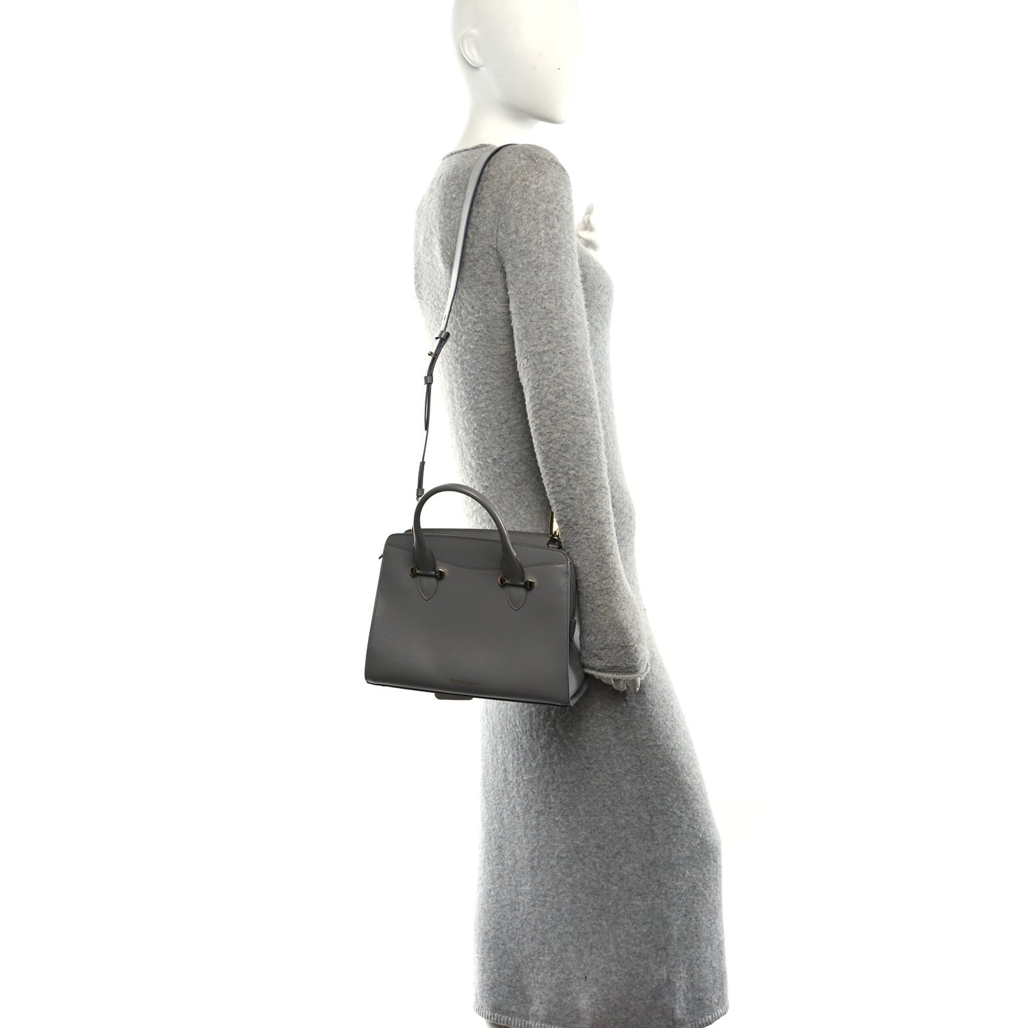 Hammered Calfskin Today Satchel Grey