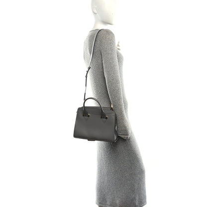 Salvatore Ferragamo Hammered Calfskin Today Satchel Grey 2 of 11