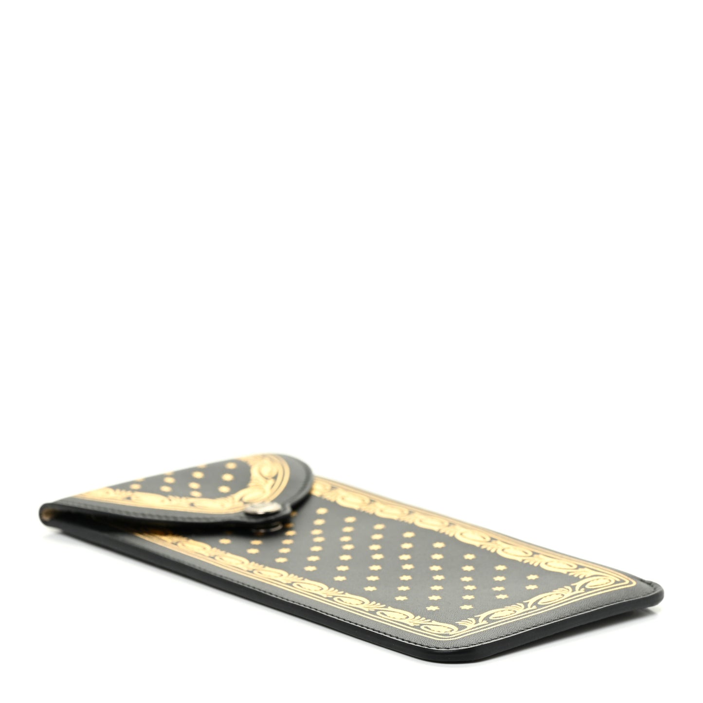 X SEGA Calfskin GUCCY Stars Sunglasses Case Black Gold