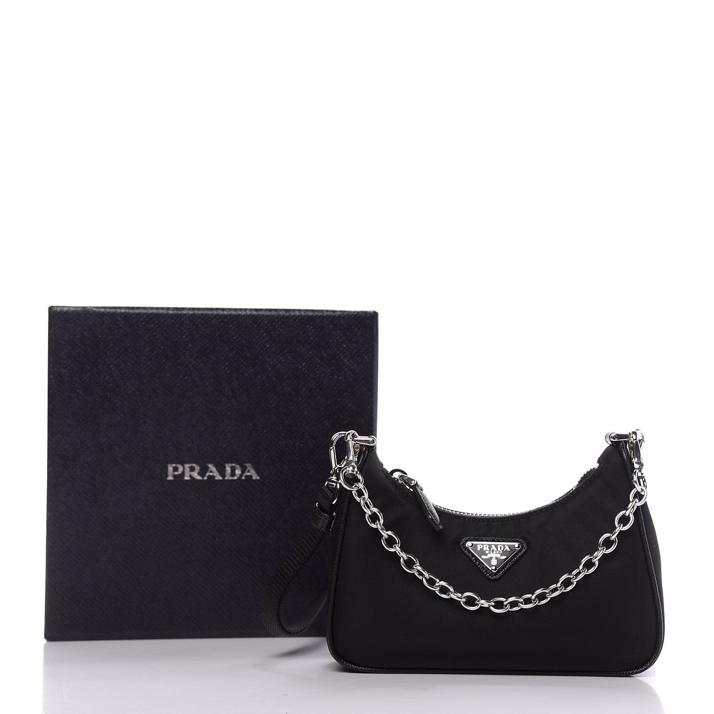 Tessuto Nylon Mini Re-Edition 2000 Shoulder Bag Black