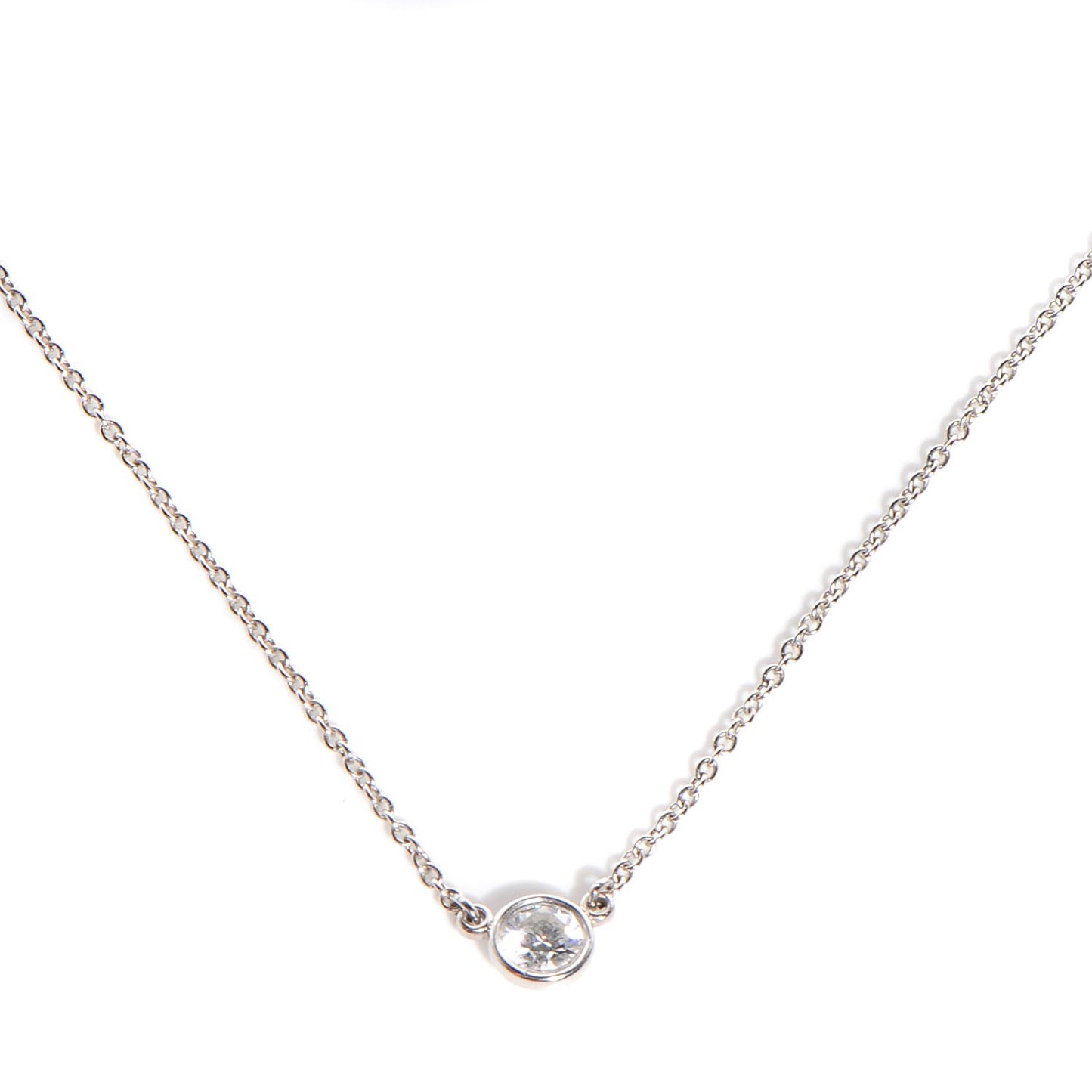 Platinum Diamond .25ct Elsa Peretti Diamonds by the Yard Pendant Necklace
