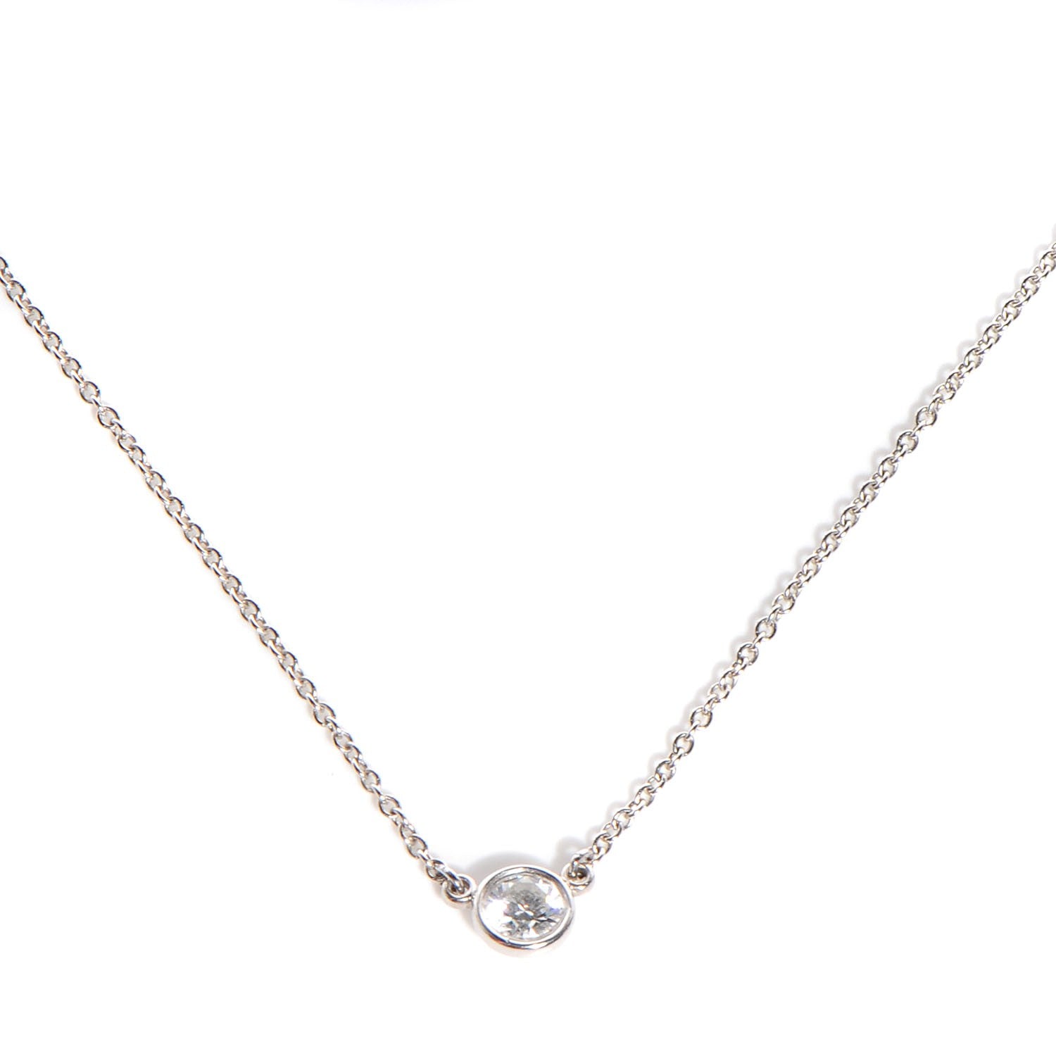 Tiffany Platinum Diamond .25ct Elsa Peretti Diamonds by the Yard Pendant Necklace 1 of 5