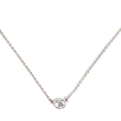 Tiffany Platinum Diamond .25ct Elsa Peretti Diamonds by the Yard Pendant Necklace 1 of 5