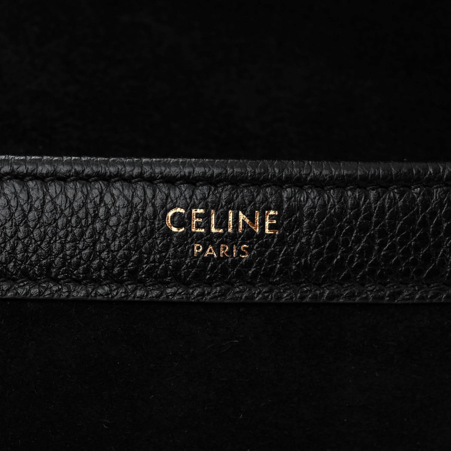 Celine Smooth Calfskin Cuir Triomphe Cabas Drawstring Black 6 of 10